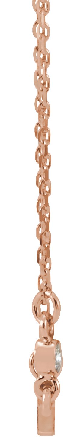 14K Gold Round Natural Diamond Accented Sideways Cross Necklace – 0.03 CTW - Rose Gold - view 2