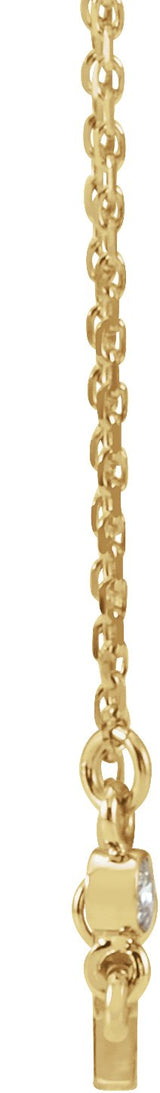 14K Gold Round Natural Diamond Accented Sideways Cross Necklace – 0.03 CTW - Yellow Gold - view 2