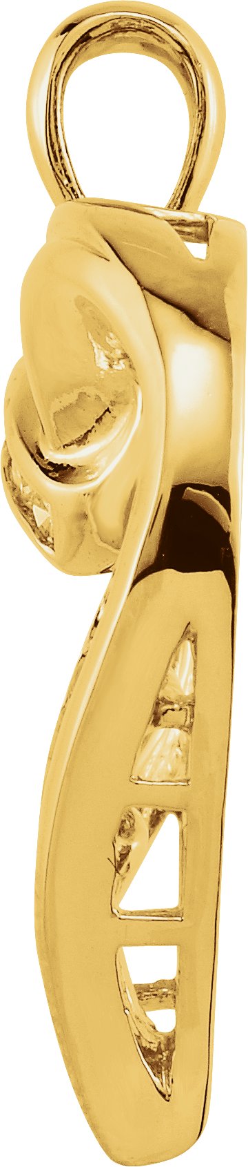14K Gold Round Natural Diamond Heart Pendant – 1/4 CTW - view 4