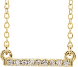 14K Gold Round Natural Diamond Petite Bar Necklace - Yellow Gold
