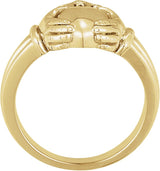 14K Gold Natural Diamond Claddagh Ring – 1 mm Round - Yellow Gold - view 4