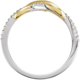 14K Gold Round Natural Diamond Infinity-Inspired Ring IV - Two-Tone - view 2
