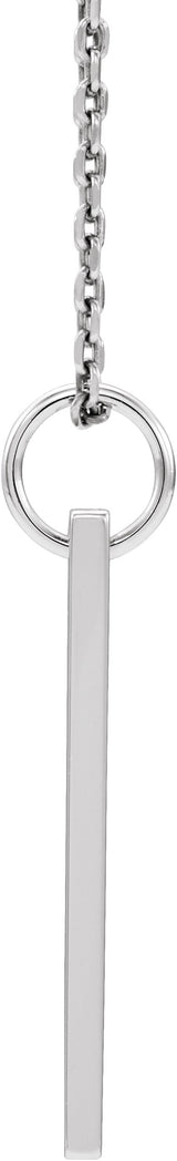 14K Gold Engravable Bar Necklace or Pendant - White Gold - view 2
