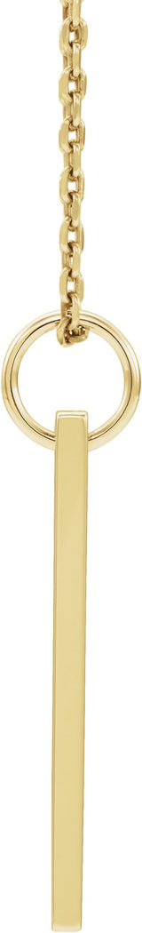 14K Gold Engravable Bar Necklace or Pendant - Yellow Gold - view 2