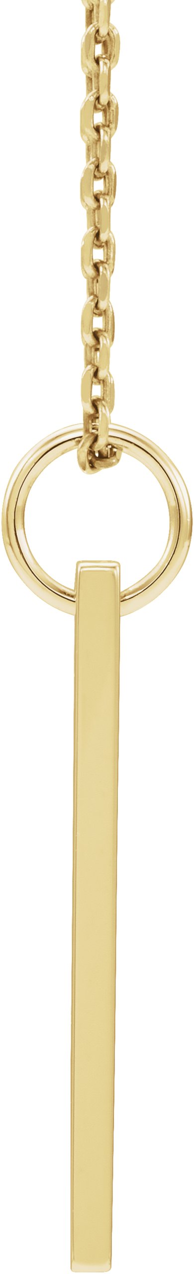 14K Gold Engravable Bar Necklace or Pendant - Yellow Gold - view 2
