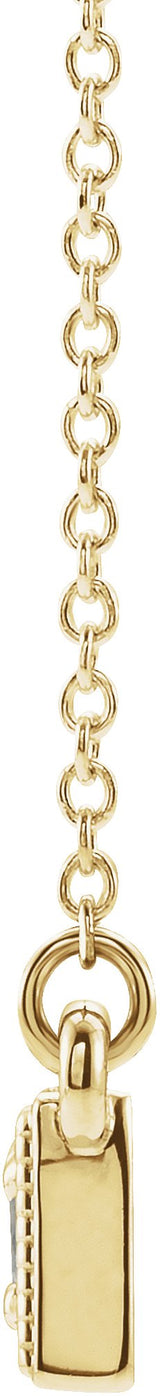 14K Gold Round Natural Aquamarine Three-Stone Bar Necklace - Yellow Gold - view 2