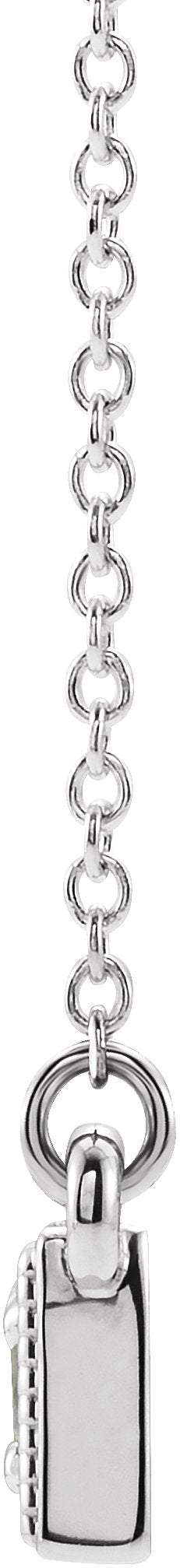 14K Gold Round Natural Aquamarine Three-Stone Bar Necklace - White Gold - view 2