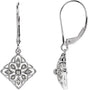 14K Gold Round Natural Diamond Granulated Filigree Earrings – 1.3mm Stones