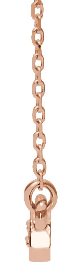 14K Gold Round Natural Diamond Five-Stone Bar Necklace - Rose Gold - view 2