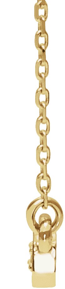 14K Gold Round Natural Diamond Five-Stone Bar Necklace - Yellow Gold - view 2
