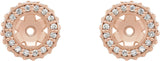 14K Gold Natural Diamond Halo-Style Earring Jackets No. 4 - Rose Gold - view 2