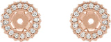 14K Gold Natural Diamond Halo-Style Earring Jackets XVI - Rose Gold - view 2