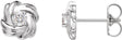 Platinum Round Natural Diamond Knot Earrings