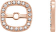 14K Gold Natural Diamond Cushion Frame Halo-Style Earring Jackets - Rose Gold