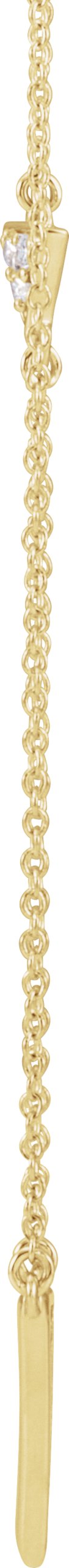14K Gold Round Natural Diamond Triangle Necklace - Yellow Gold - view 2