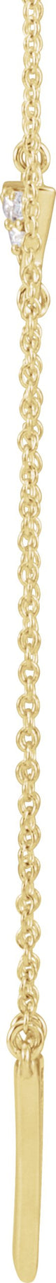 14K Gold Round Natural Diamond Triangle Necklace - Yellow Gold - view 2