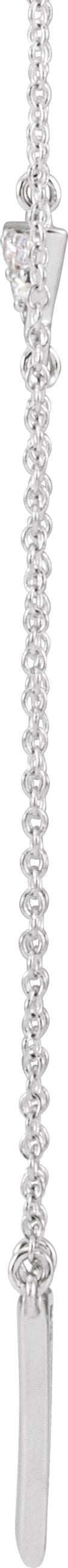 14K Gold Round Natural Diamond Triangle Necklace - White Gold - view 2