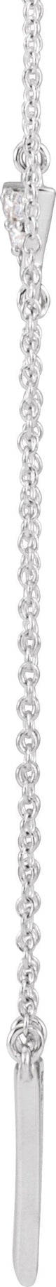 14K Gold Round Natural Diamond Triangle Necklace - White Gold - view 2