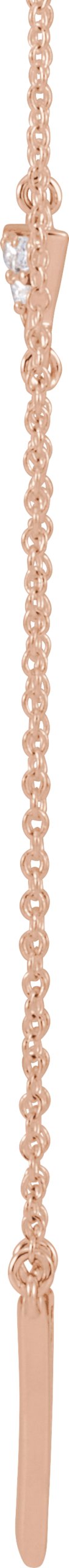 14K Gold Round Natural Diamond Triangle Necklace - Rose Gold - view 2