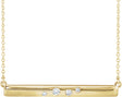14K Gold Round Natural Diamond Bar Necklace II - Yellow Gold