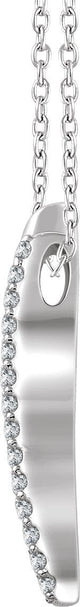 14K Gold Round Natural Diamond Bar Necklace – 1/5 CTW - White Gold - view 2