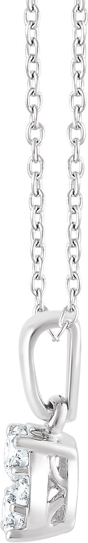 14K Gold Round Natural Diamond Cluster Necklace – 3.3mm Stones - view 2