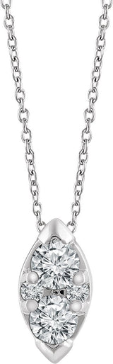 14K Gold Round Natural Diamond Cluster Necklace – 1/8 CTW