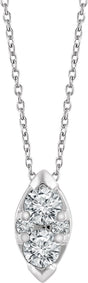 14K Gold Round Natural Diamond Cluster Necklace – 1/8 CTW