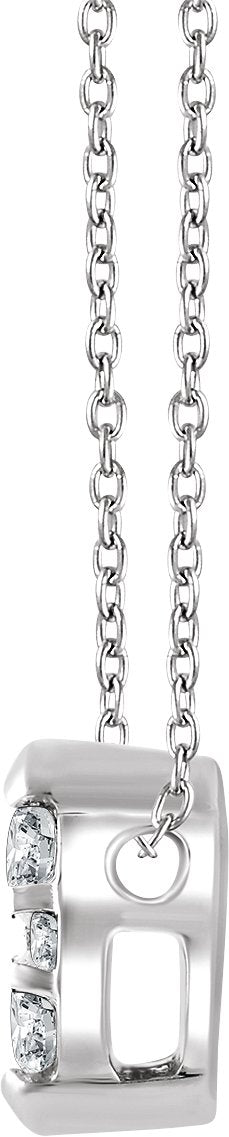 14K Gold Round Natural Diamond Cluster Necklace – 1/8 CTW - view 2