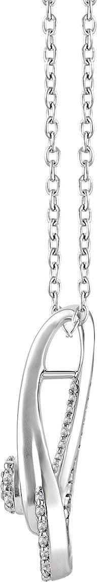 14K Gold Round Natural Diamond Accented Freeform Necklace - view 2