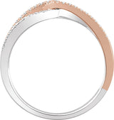 14K Gold Round Natural Diamond Interlocking Ring III - view 2
