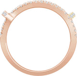 14K Gold Round Natural Diamond Accented Ring VI - view 2