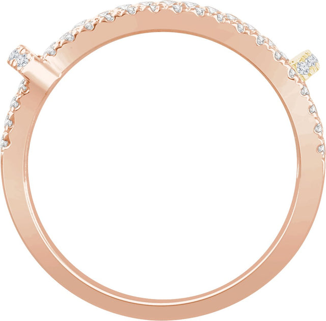14K Gold Round Natural Diamond Accented Ring VI - view 2