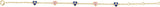 14K Gold Round Natural Diamond Youth Flowers & Hearts Bracelet