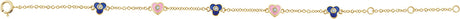 14K Gold Round Natural Diamond Youth Flowers & Hearts Bracelet