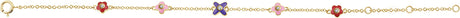 10K Gold Round Natural Diamond Youth Adjustable Flower Bracelet - view 2