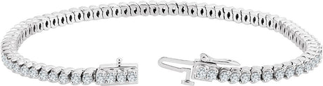 14K Gold Round Natural Diamond Line Bracelet VI - view 2
