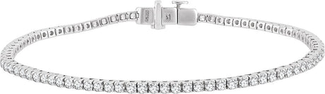 14K Gold Round Natural Diamond Line Bracelet – 1.8mm Stones