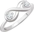 14K Gold Round Natural Diamond Infinity-Inspired Ring – 3.5mm Stones