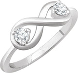 14K Gold Round Natural Diamond Infinity-Inspired Ring – 3.5mm Stones