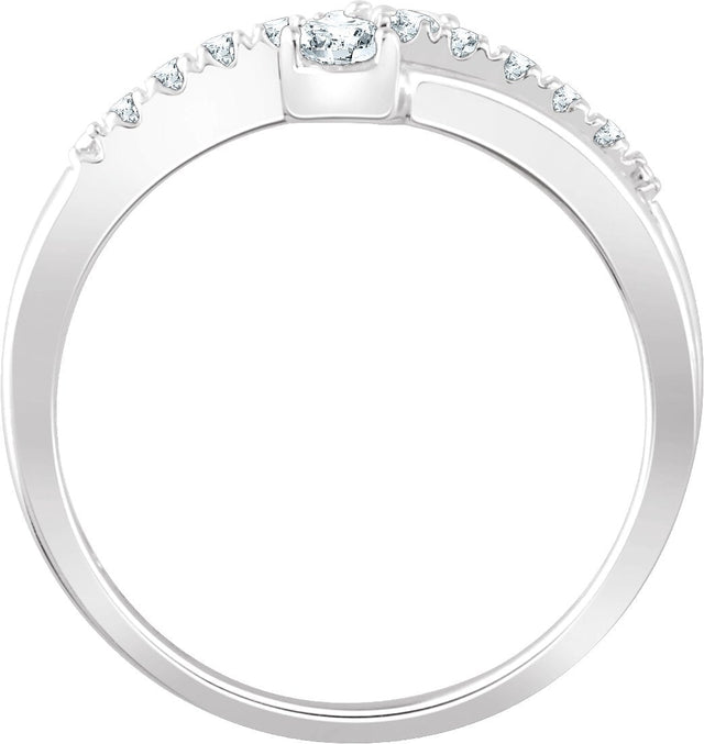 14K Gold Round Natural Diamond Two-Stone Ring – 2.8mm Stones - view 2