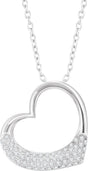 14K Gold Round Natural Diamond Heart Necklace – 1/5 CTW