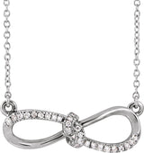 14K Gold Round Natural Diamond Infinity-Inspired Necklace II