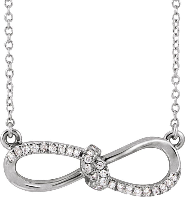 14K Gold Round Natural Diamond Infinity-Inspired Necklace II