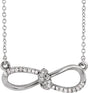 14K Gold Round Natural Diamond Infinity-Inspired Necklace II