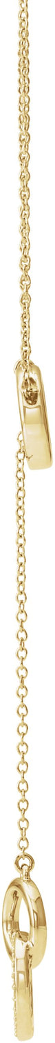 14K Gold Round Natural Diamond Circle Y Necklace - Yellow Gold - view 2