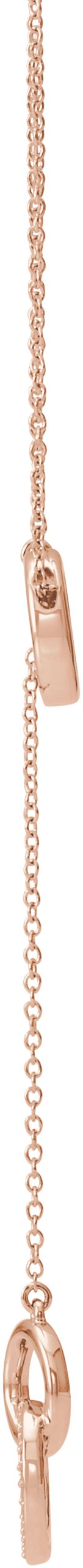 14K Gold Round Natural Diamond Circle Y Necklace - Rose Gold - view 2