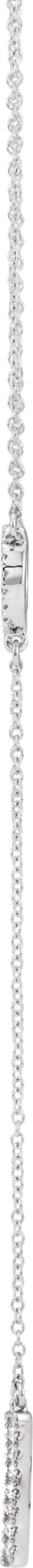 14K Gold Round Natural Diamond Bar Y Necklace III - White Gold - view 2