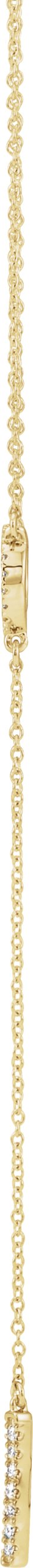 14K Gold Round Natural Diamond Bar Y Necklace III - Yellow Gold - view 2