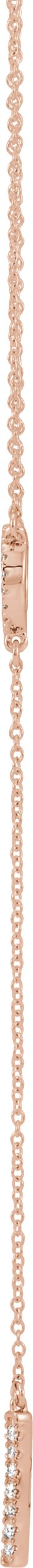14K Gold Round Natural Diamond Bar Y Necklace III - Rose Gold - view 2